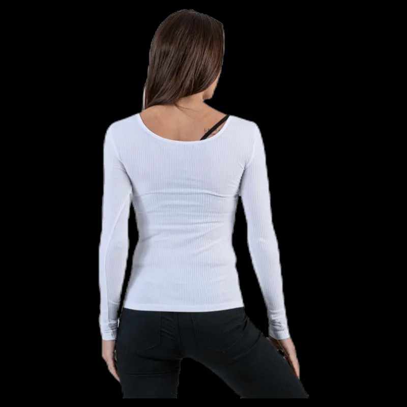 Pieces Kitte Ls Top White Vit Outlet