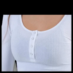 Pieces Kitte Ls Top White Vit Outlet