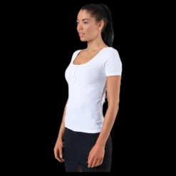 Outlet Pieces Kitte Ss Top White Vit