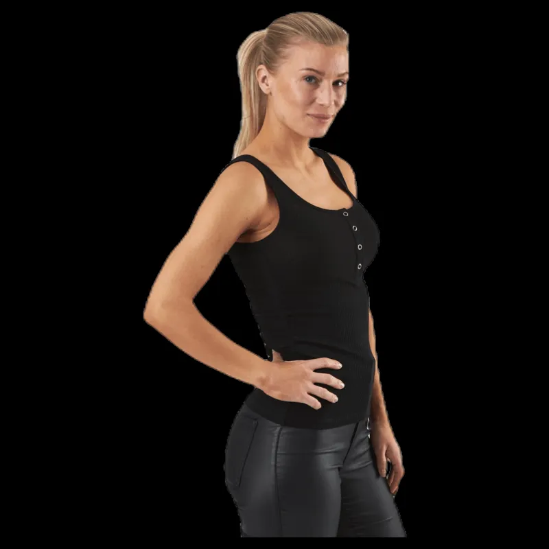 Hot Pieces Kitte Tank Top Black Svart