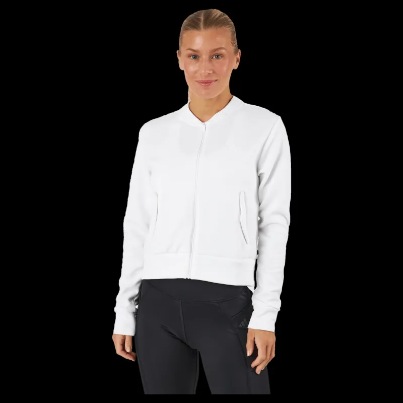 New adidas Knit Golf Bomber Jacket White Vit