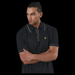 New Lyle & Scott Knitted Branded Polo Black Svart