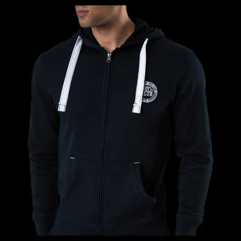 Vinson Polo Club Krew Sweatshirt Full Zip Black Svart Clearance