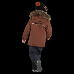 Didriksons Kure Kids Parka 5 Brown Brun Outlet