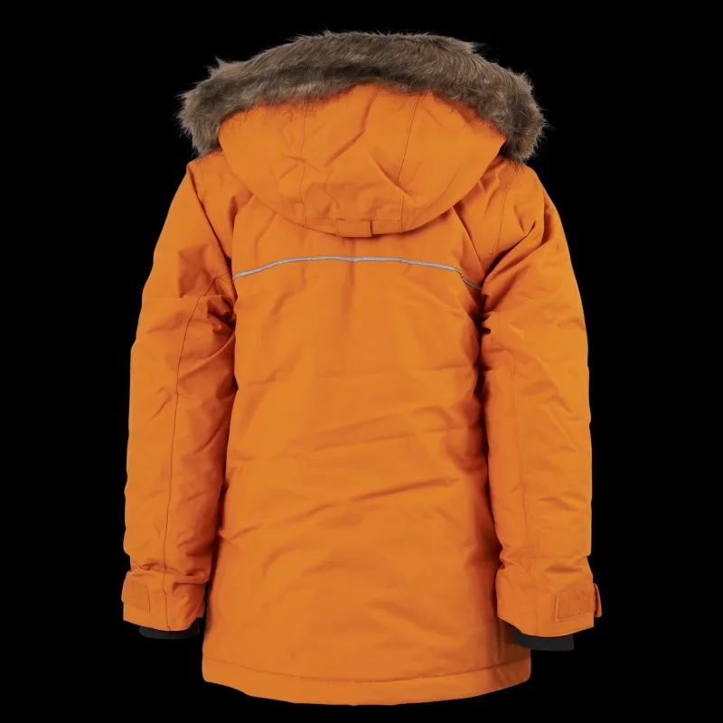 Didriksons Kure Kids Parka 4 Burnt Glow Gul New