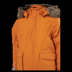 Didriksons Kure Kids Parka 4 Burnt Glow Gul New