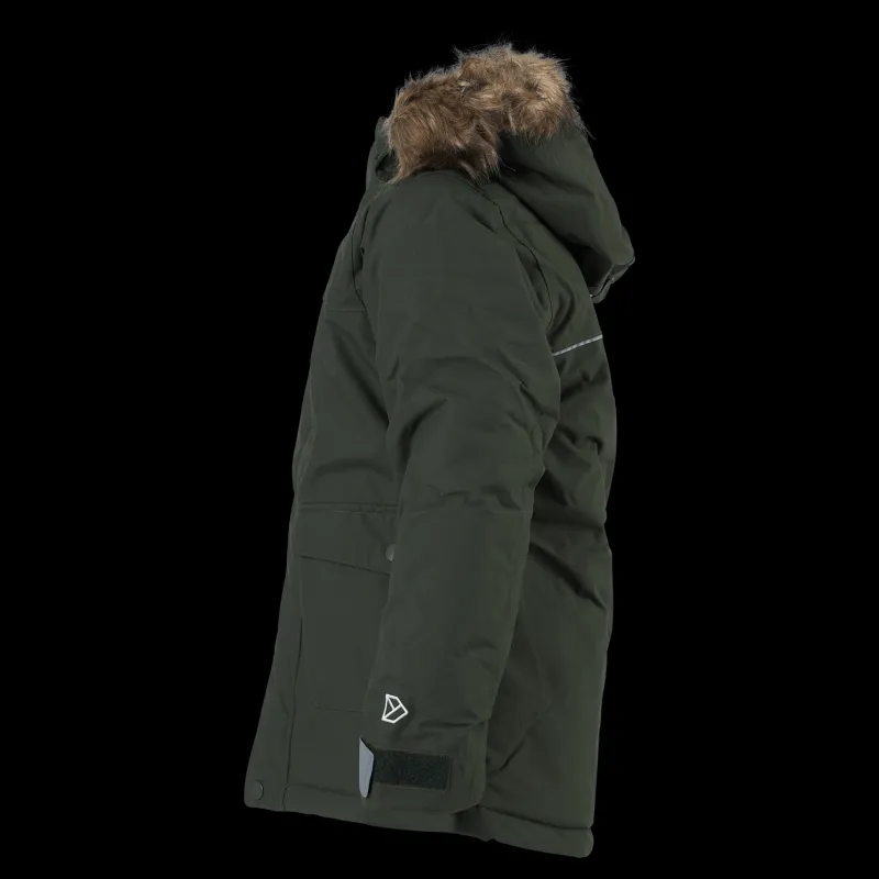 Didriksons Kure Kids Parka 4 Deep Green Grön New