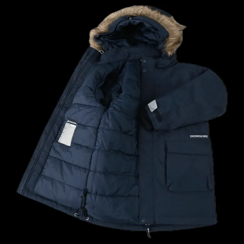 Didriksons Kure Kid's Parka Blue Blå Clearance