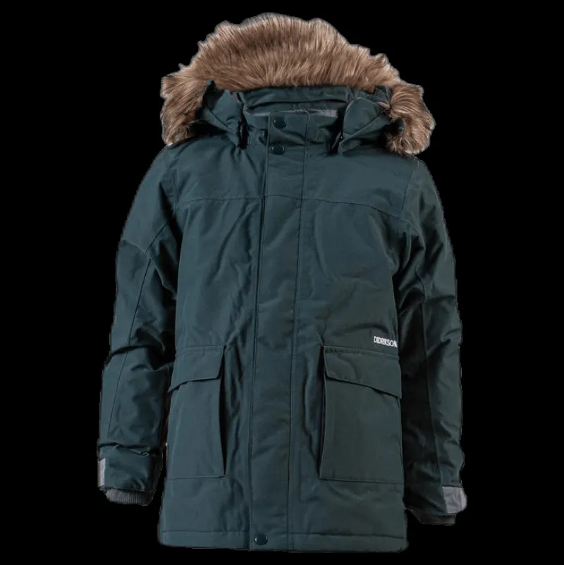 Didriksons Kure Kid's Parka Green Grön