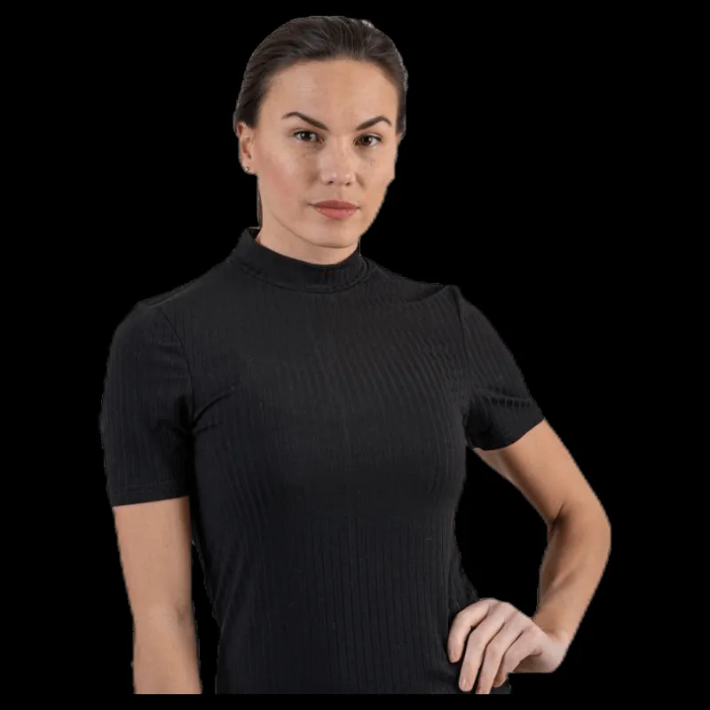 Pieces Kylie Ss T-Neck Top Black Svart Best