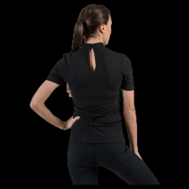 Pieces Kylie Ss T-Neck Top Black Svart Best