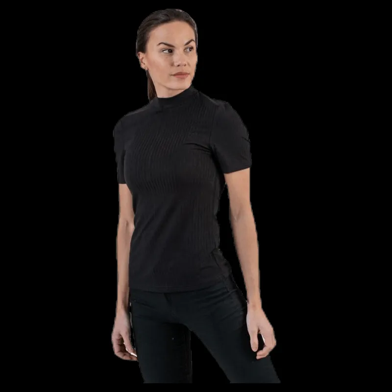 Pieces Kylie Ss T-Neck Top Black Svart Best