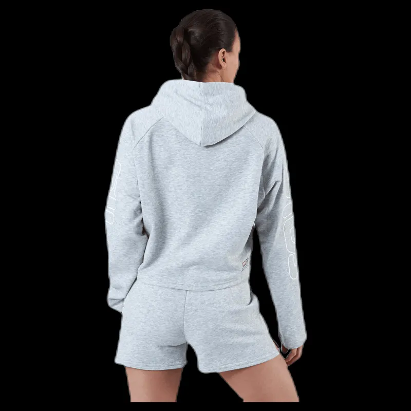 Discount Fila Leanna Cropped Hoody Grey Grå
