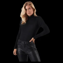 Only Lela Life L/S Rollneck Top Jrs Black Svart Discount