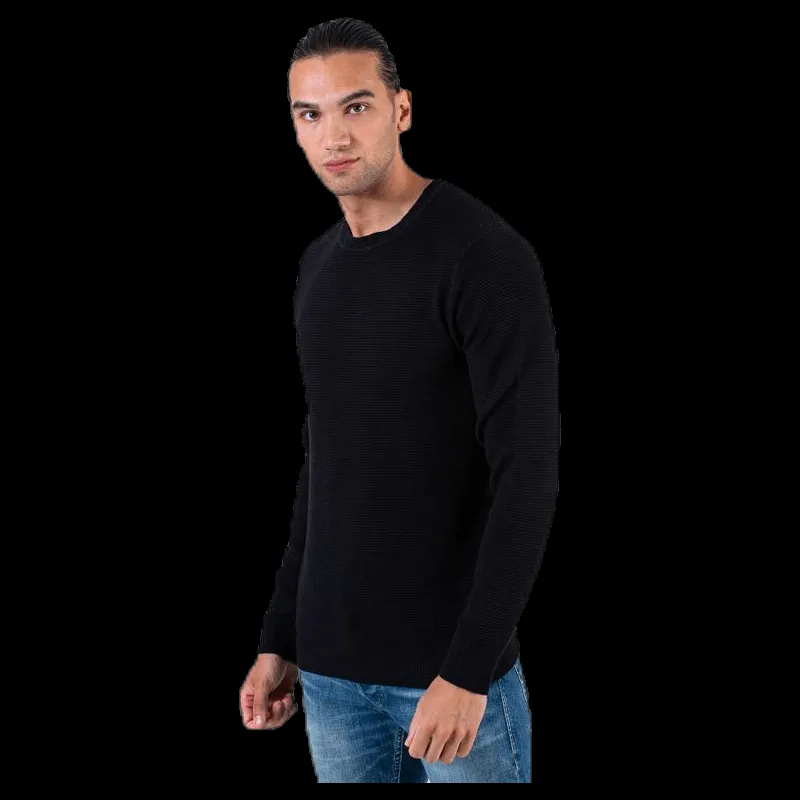 Jack & Jones Liam Knit Crew Neck Black Svart