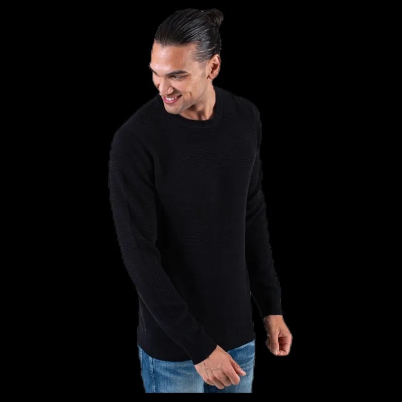 Jack & Jones Liam Knit Crew Neck Black Svart