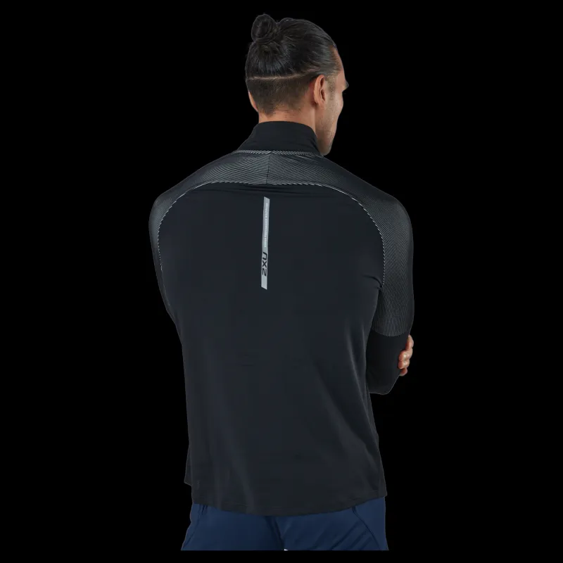 Best 2XU Light Speed 1/2 Zip Black/silver Reflective Svart
