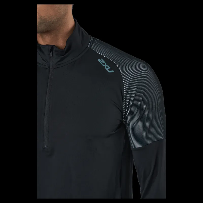 Best 2XU Light Speed 1/2 Zip Black/silver Reflective Svart