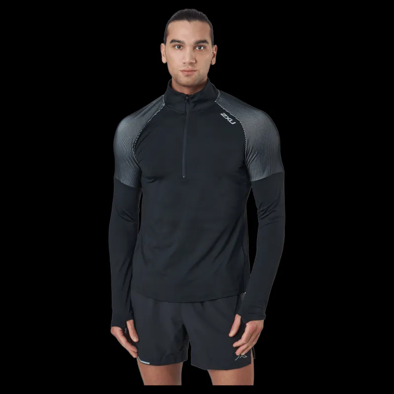 2XU Light Speed 1/2 Zip Black/silver Reflective Svart Hot