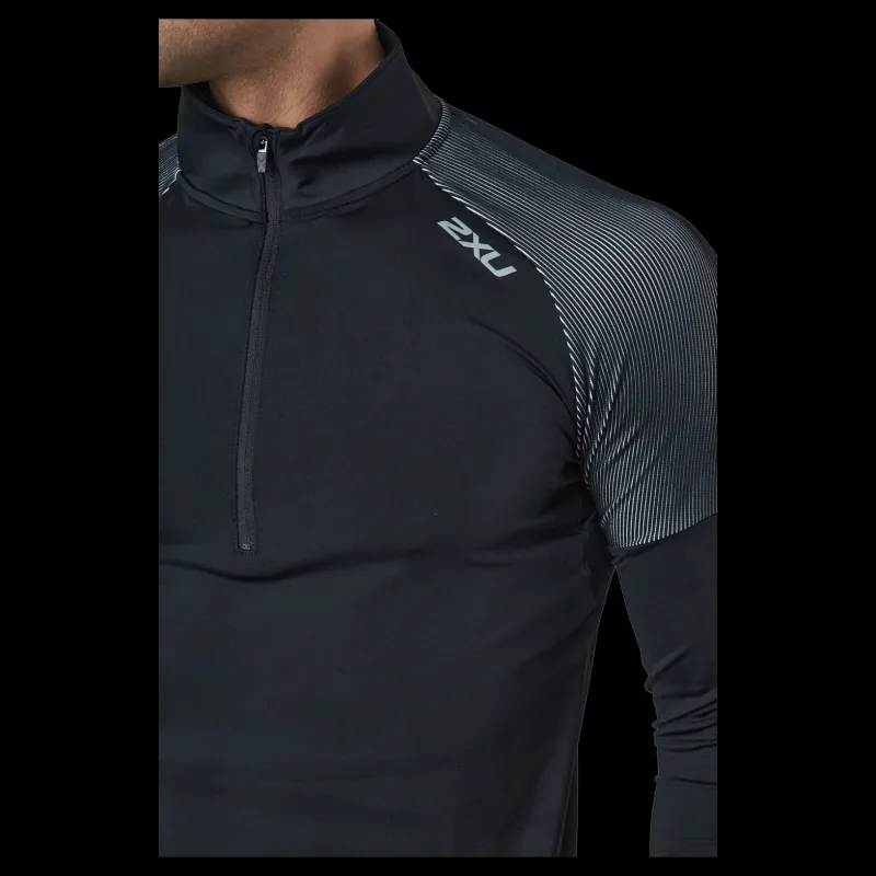 2XU Light Speed 1/2 Zip Black/silver Reflective Svart Hot