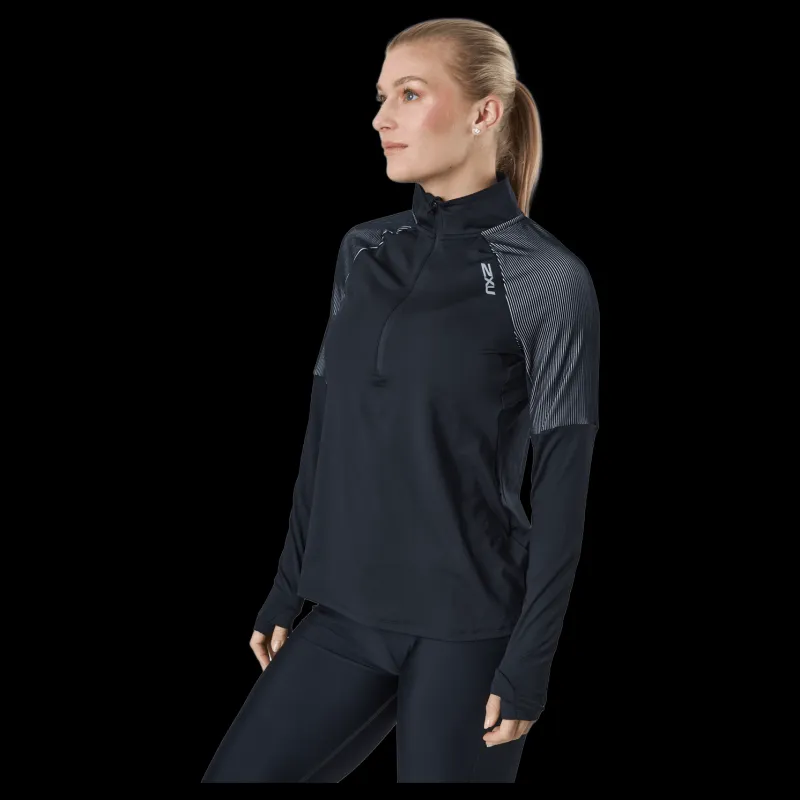 2XU Light Speed 1/2 Zip Black/silver Reflective Blå