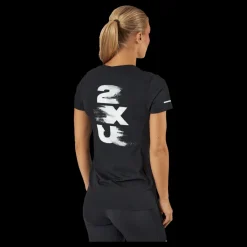 New 2XU Light Speed Tee Black White/white Reflective Svart