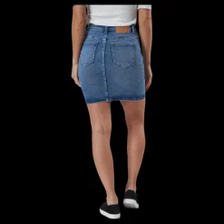 Pieces Lili Mw Denim Skirt Blue Blå Online