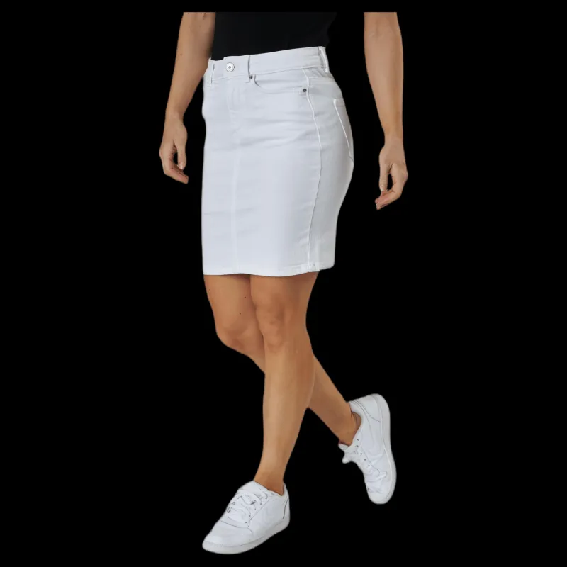 Outlet Pieces Lili Mw Denim Skirt White Vit