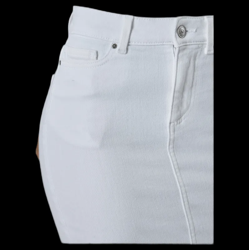 Outlet Pieces Lili Mw Denim Skirt White Vit