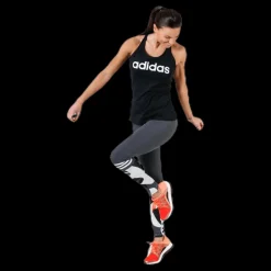 Sale adidas Linear Slim Tank White/Black Svart