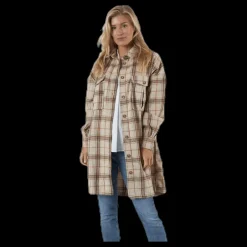 Pieces Lis Long Shacket D2D Beige Clearance