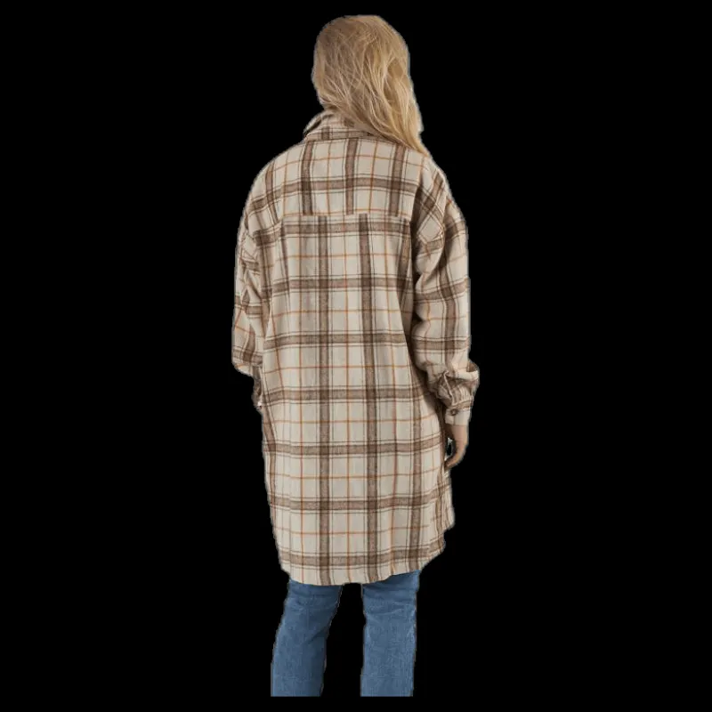 Pieces Lis Long Shacket D2D Beige Clearance
