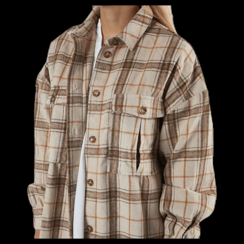 Pieces Lis Long Shacket D2D Beige Clearance