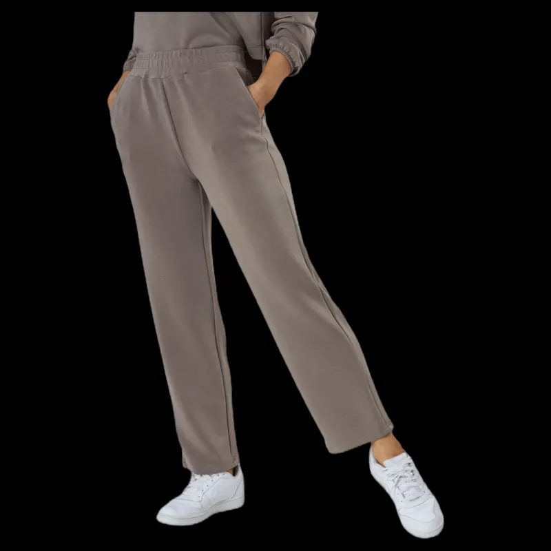 Pieces Lise Hw Wide Pant Lounge Beige Outlet