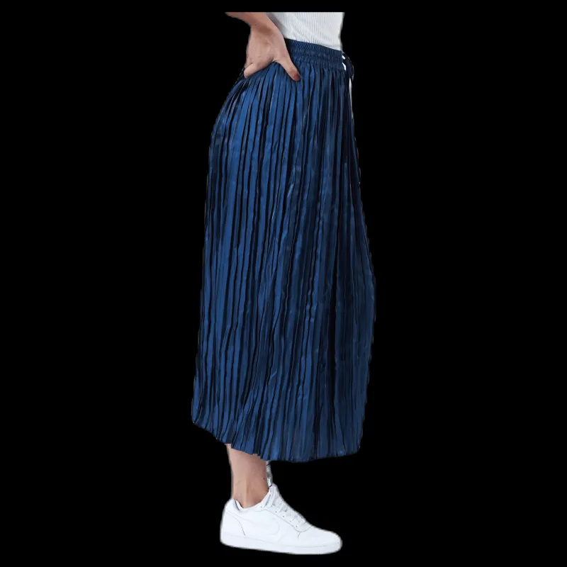 Online Only Liva Plisse Skirt Blue Blå