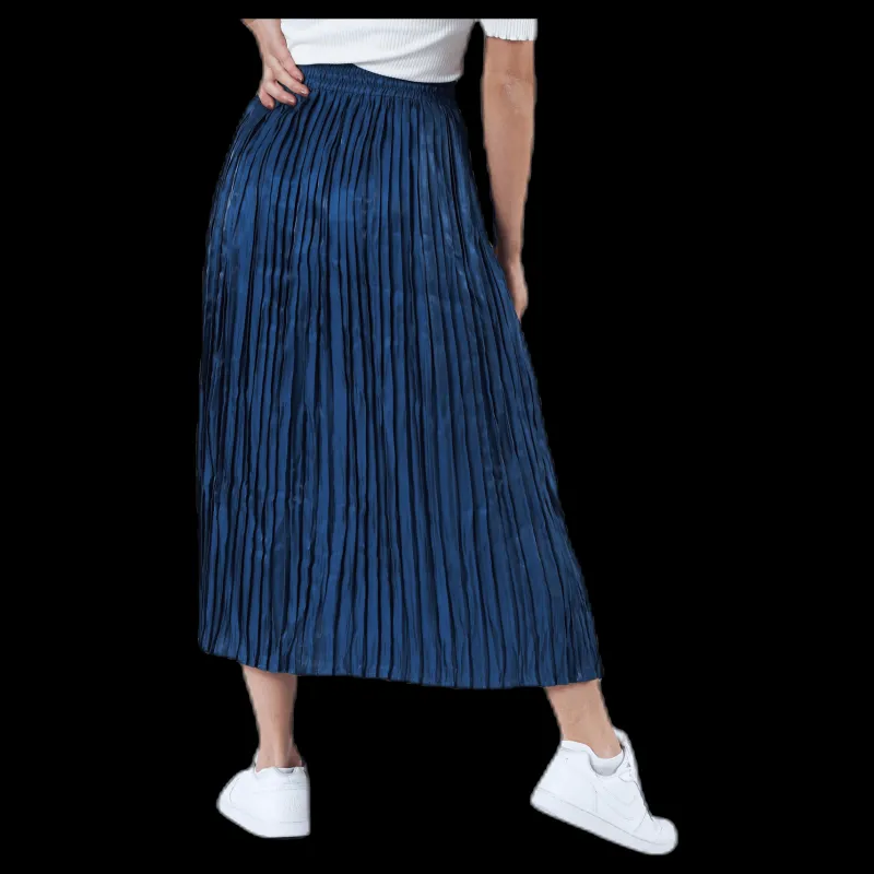 Online Only Liva Plisse Skirt Blue Blå