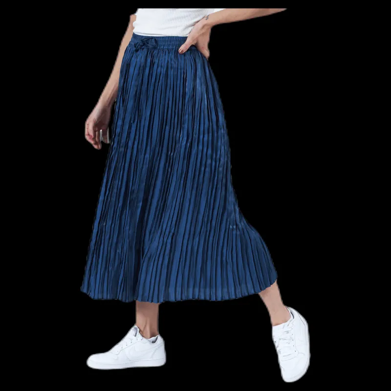 Online Only Liva Plisse Skirt Blue Blå
