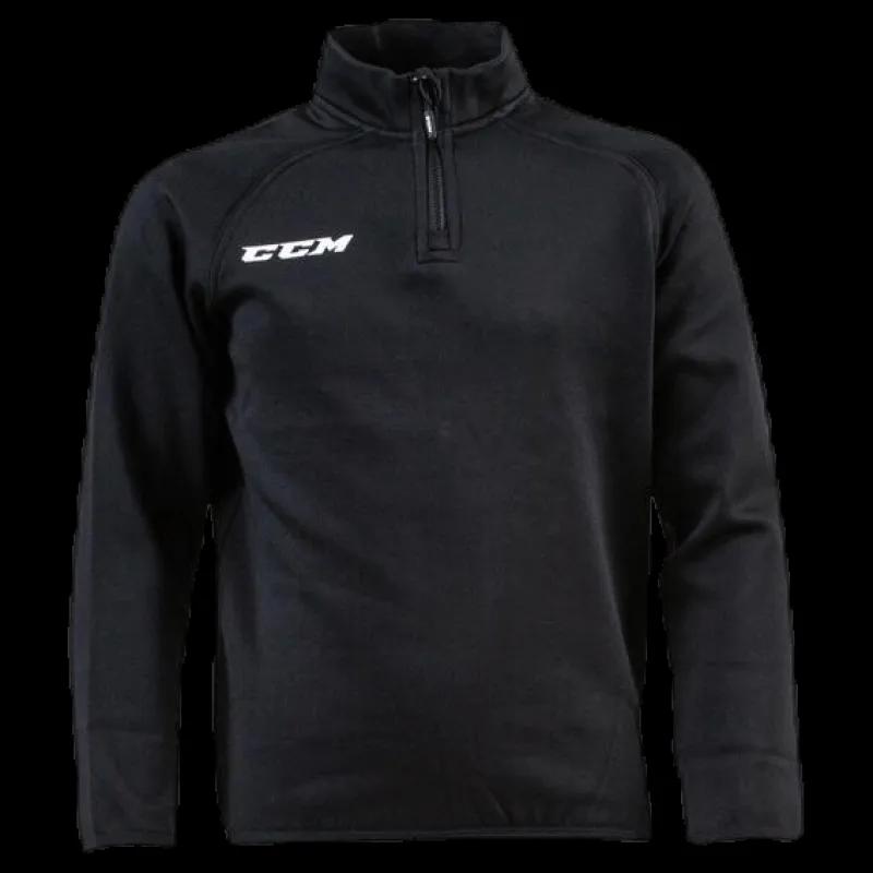 CCM Locker Room 1/4 ZIP Junior Black Svart Outlet