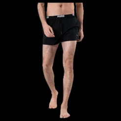 Puma Logo Short Length Swim Shorts Black Svart Best