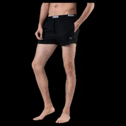 Puma Logo Short Length Swim Shorts Black Svart Best