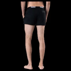 Puma Logo Short Length Swim Shorts Black Svart Best
