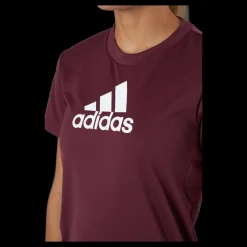 adidas Logo Sport T-Shirt Victory Crimson / White Brun Outlet