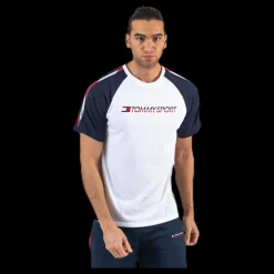 Tommy Hilfiger Sport Logo Tee With Tape White Vit Outlet
