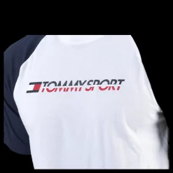 Tommy Hilfiger Sport Logo Tee With Tape White Vit Outlet