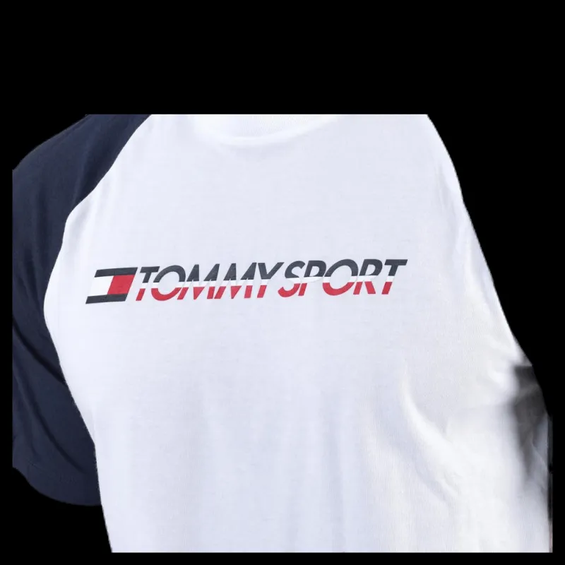 Tommy Hilfiger Sport Logo Tee With Tape White Vit Outlet