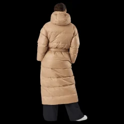 Outlet Svea Long Beltet Coat Camel Brown