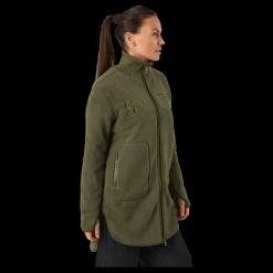 Svea Long Pile Zip Sweat Dark Army Online