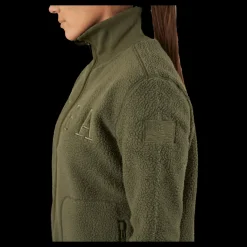 Svea Long Pile Zip Sweat Dark Army Online