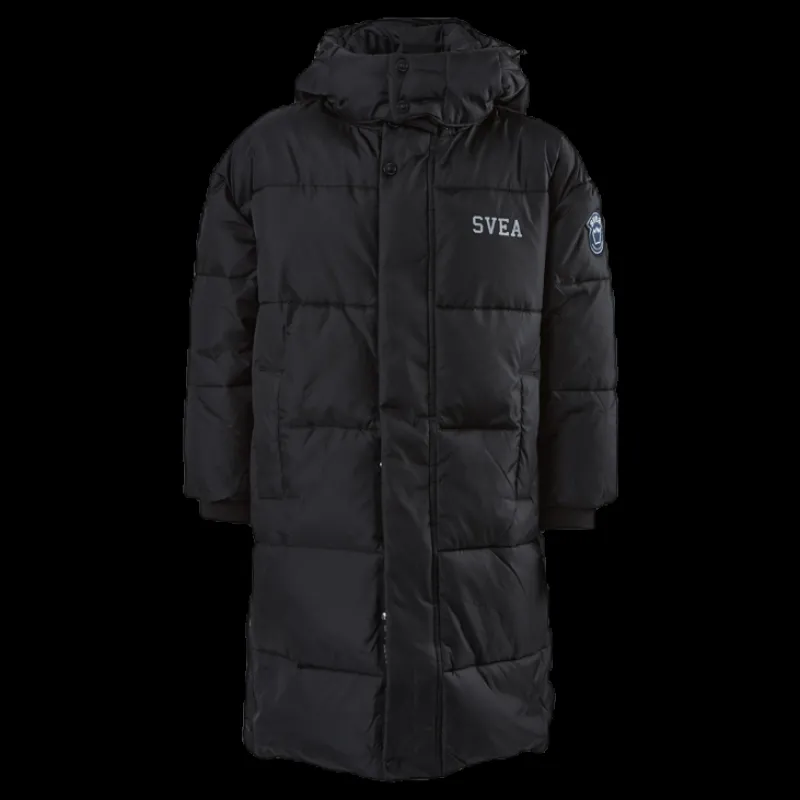 Svea Long Puffer Coat Junior Black Svart Best