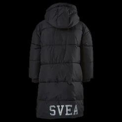 Svea Long Puffer Coat Junior Black Svart Best